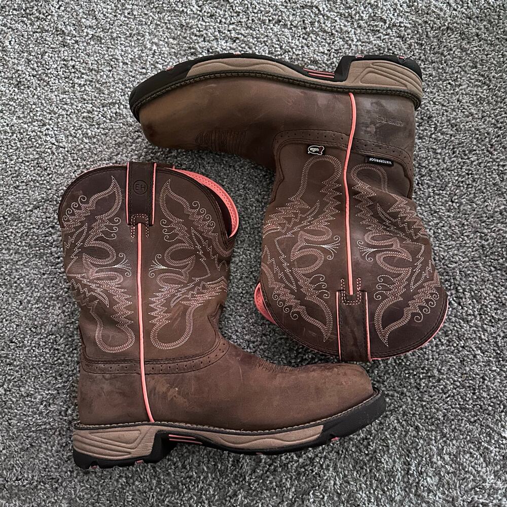 Justin Women's Stampede Rush Waterproof Composite Toe Western Work Boots 10B